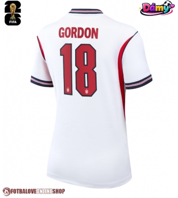 Anglie Anthony Gordon #18 Domácí Dres pro Dámy MS 2026 Krátkým Rukávem